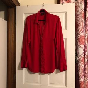 Red button down
